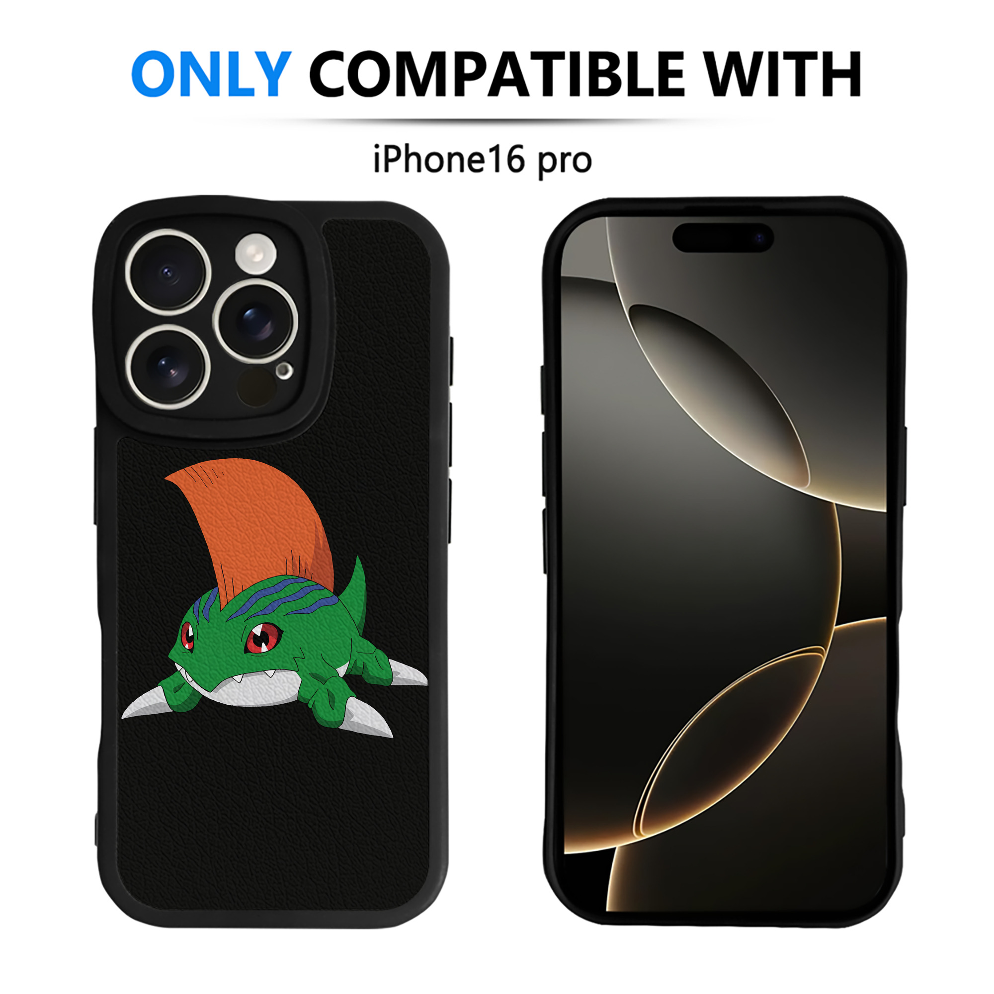 （画像用） Digimon デジタルモンスター/デジモン 【iPhone 16シリーズ対応】シリコンスマホケース（レザー調） 材質：シリコン